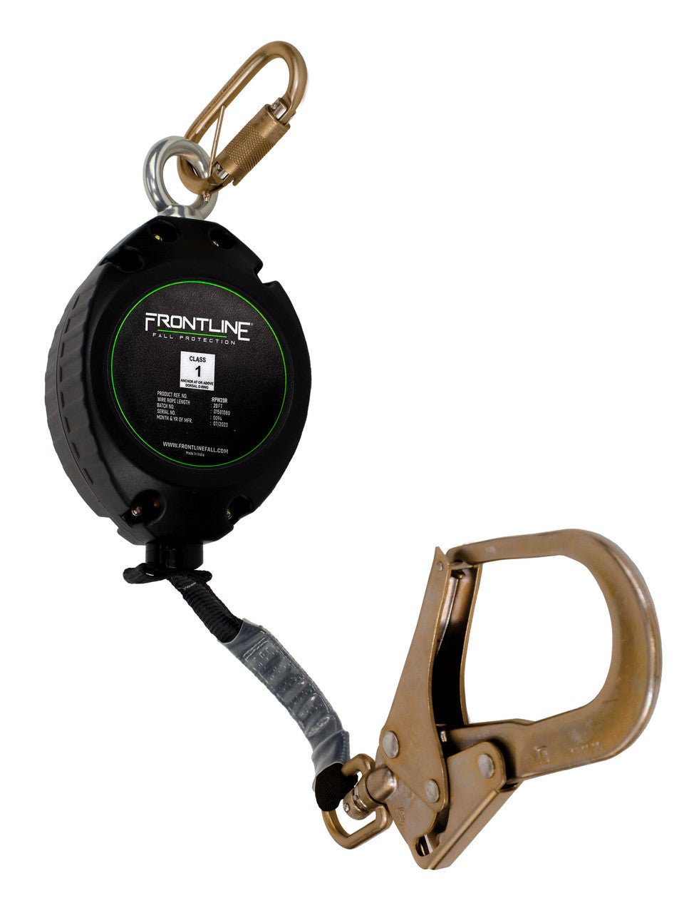 Frontline RPW20R Web Single Leg 20' SRL with Steel Rebar Hook End - Fire Protection Parts