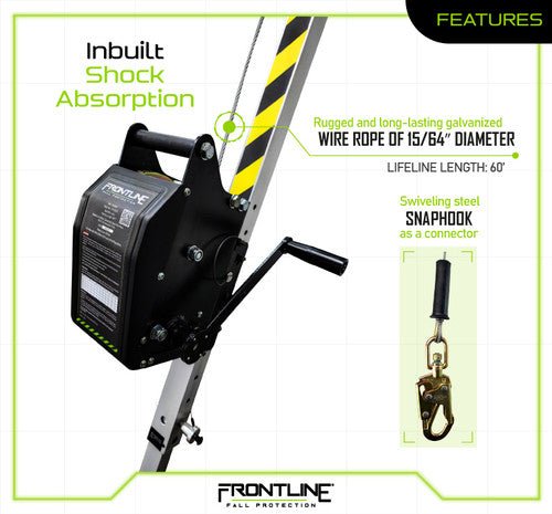 Frontline RUW60 MEGApod 60' Confined Space Winch with Galvanized Steel Cable - Fire Protection Parts