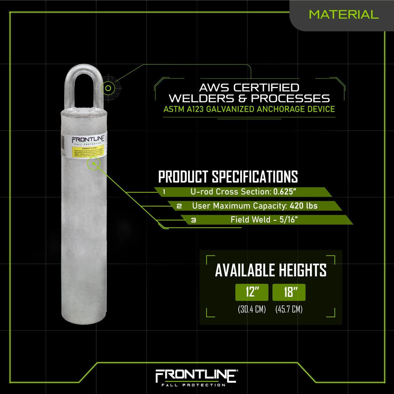 Frontline RW Weld - on Commercial Anchor 18" - Fire Protection Parts