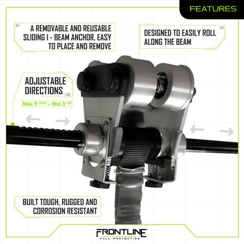 Frontline ST10HTK Aluminum Beam Trolley Anchor for 3" - 10" Wide I - Beams - Fire Protection Parts