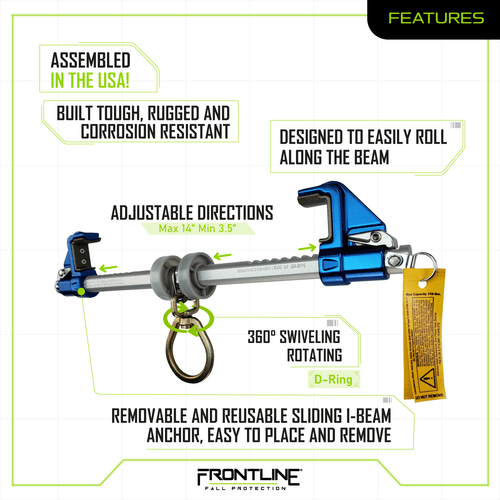 Frontline ST14AH Aluminum Bantam Beamer Anchor for 3.5?? - 14?? Wide I - Beams - Fire Protection Parts