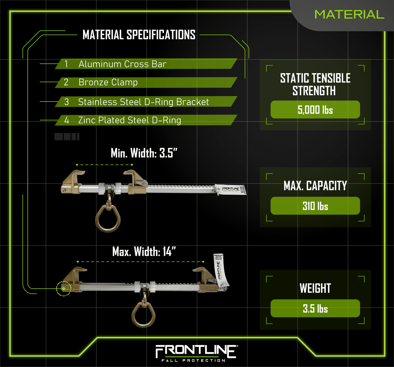 Frontline ST14SA Easy Slider Beam Walker Anchor for 3.5?? - 14?? Wide I - Beams - Fire Protection Parts
