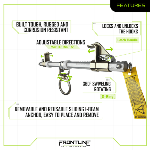 Frontline ST14SH Easy Slider Beam Walker Anchor for 3.5?? - 14?? Wide I - Beams - Fire Protection Parts