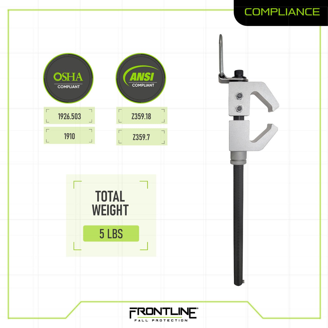 Frontline ST18AV Aluminum I - Beam Fixed Anchor - Fire Protection Parts