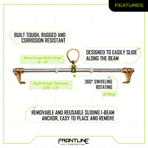 Frontline ST30SH Easy Slider Beam Walker Anchor for 12?? - 30?? Wide I - Beams - Fire Protection Parts