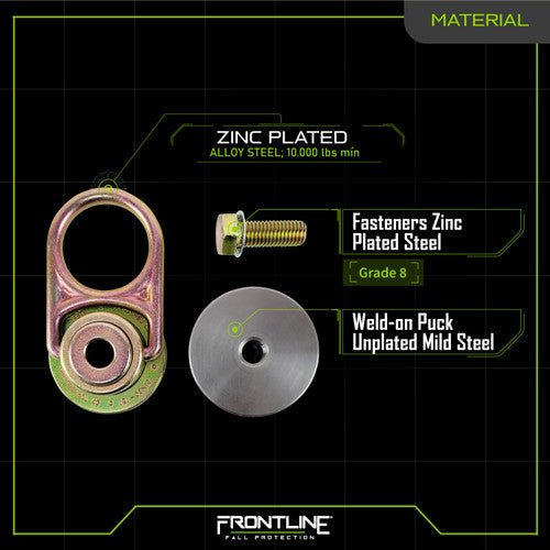 Frontline STMP10K - WO + STM10K - SA MEGA Swivel 10k Steel Anchor with Weld - on Puck - Fire Protection Parts