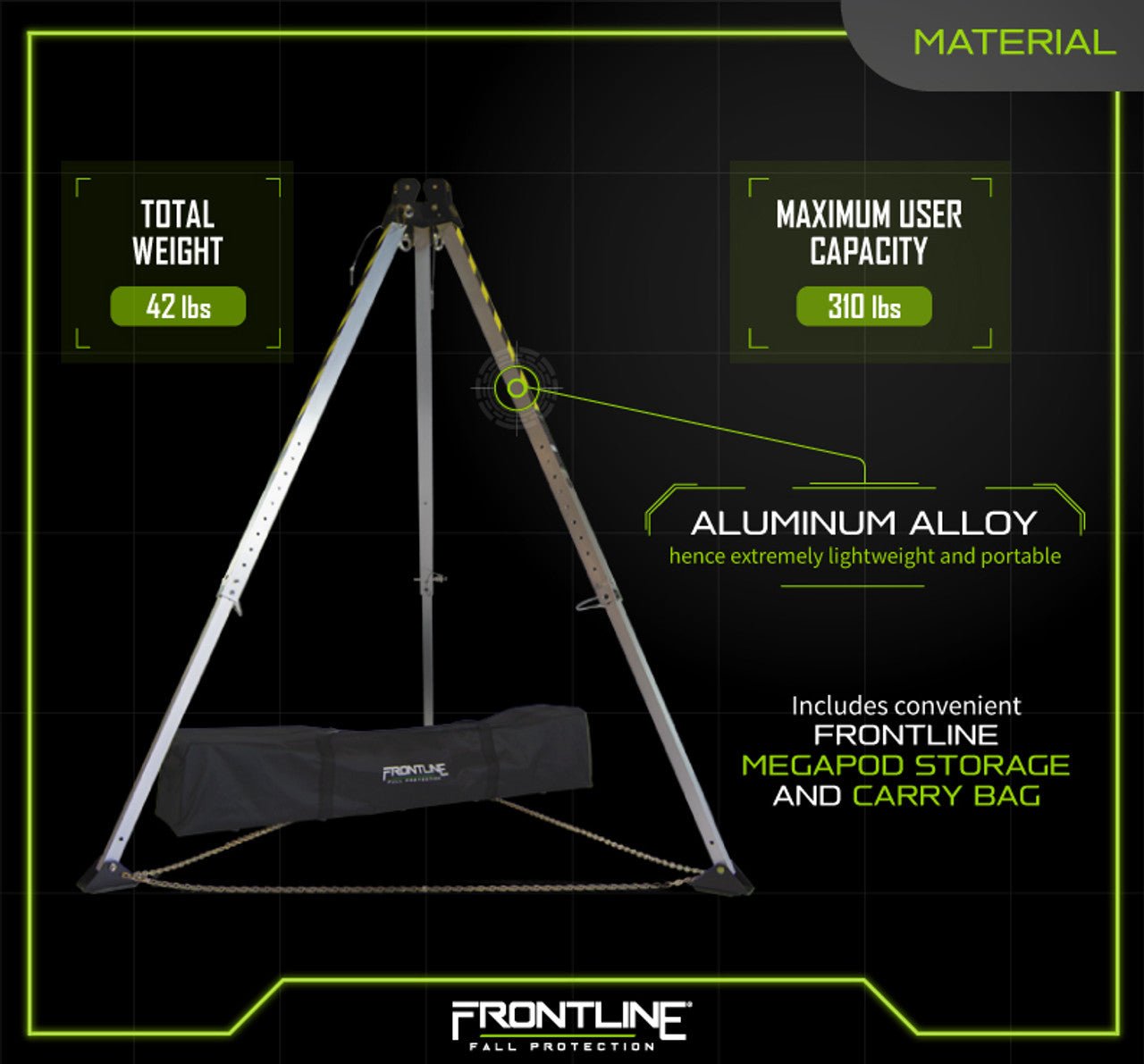 Frontline TAN07 MEGApod 7' Aluminum Tripod - Fire Protection Parts