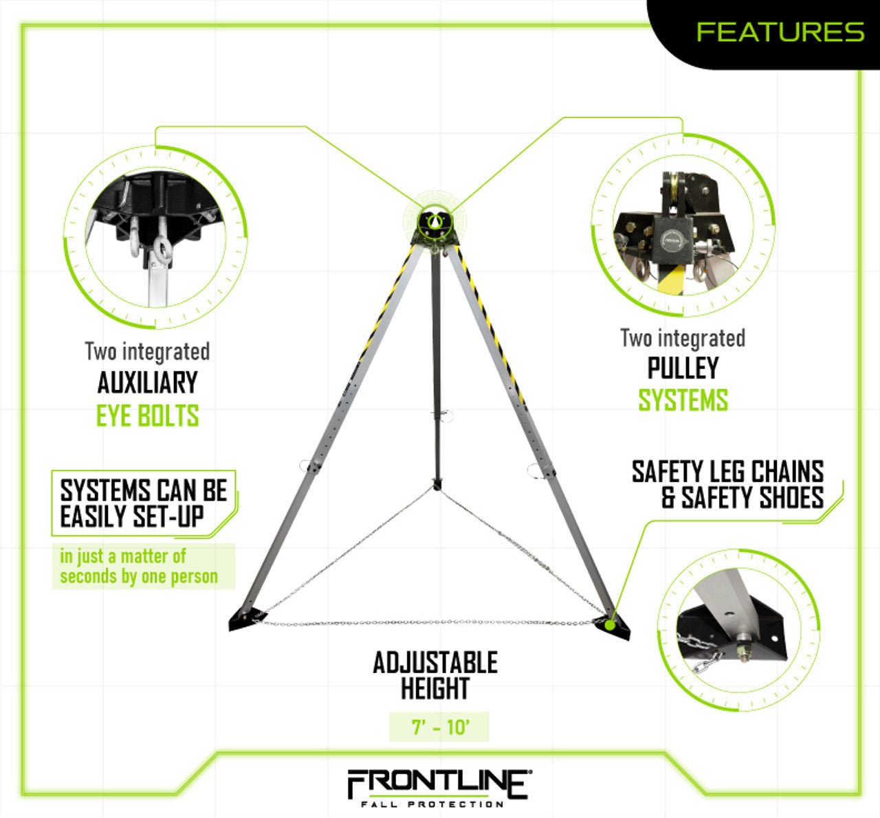 Frontline TAN10 MEGApod 10' Aluminum Tripod - Fire Protection Parts