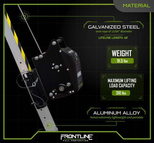 Frontline TAN10RU MEGApod Confined Space Kit 10' Aluminum Tripod with 60' Winch - Fire Protection Parts