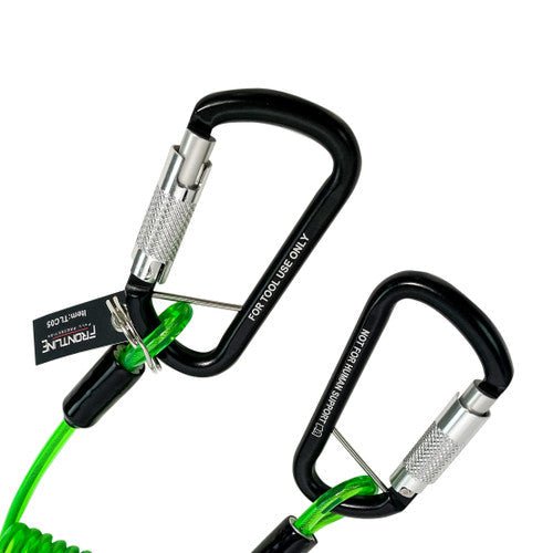 Frontline TLC05 ToolGrip Coil Tool Tether 5 lbs with Double Self - locking Aluminum Carabiner - Fire Protection Parts