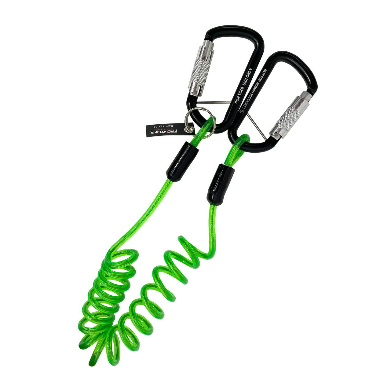 Frontline TLC05 ToolGrip Coil Tool Tether 5 lbs with Double Self - locking Aluminum Carabiner - Fire Protection Parts