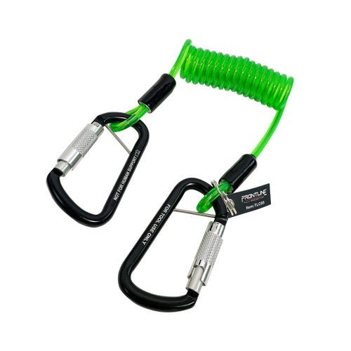 Frontline TLC05 ToolGrip Coil Tool Tether 5 lbs with Double Self - locking Aluminum Carabiner - Fire Protection Parts