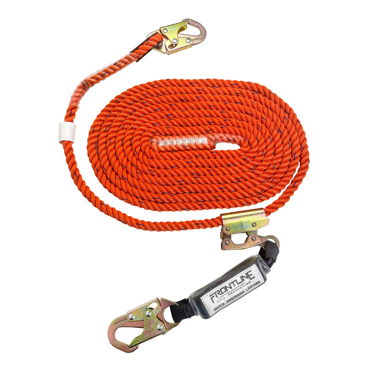 Frontline VLPR3L Premium Vertical Lifeline with Openable Rope Grab and Shock Pack 100' - Fire Protection Parts