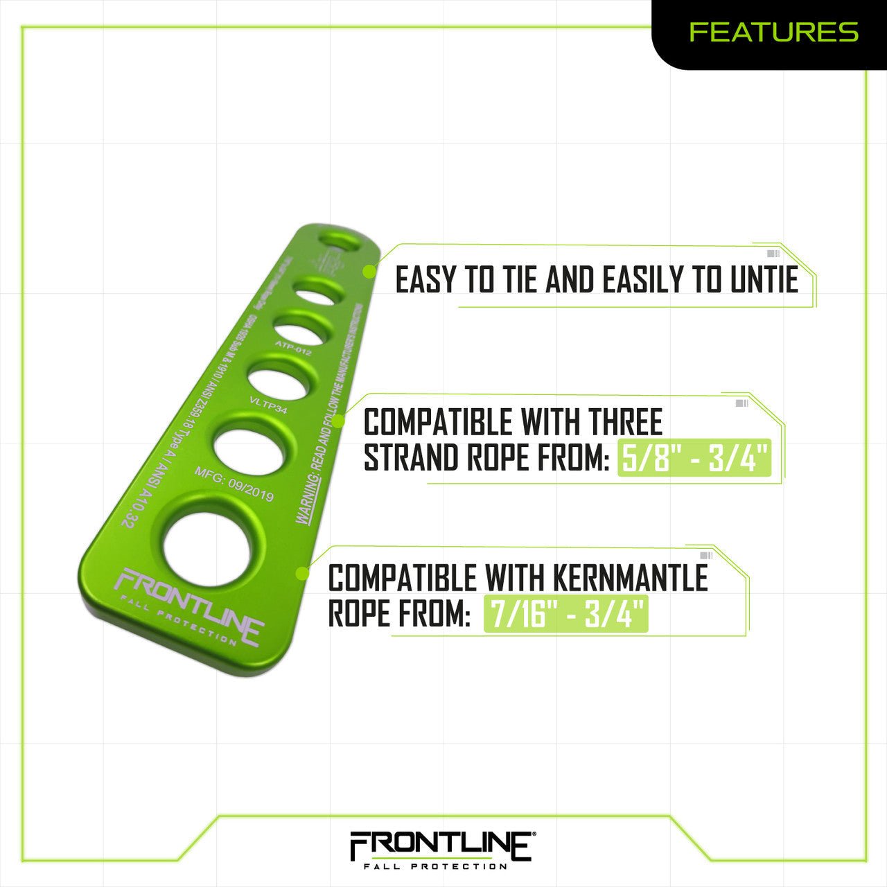 Frontline VLTP34 Rope Termination Plate - Fire Protection Parts