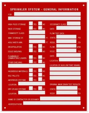 General Information Sign for Safety and Awareness 6" x 2" Accessories Fire Protection Products Inc Fire Protection Parts General Information Sign 6x2 Safety Signage - Viking Fire