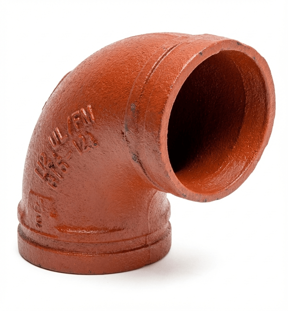 Grooved 90 Degree Elbow Short Pattern Dome Fitting - Fire Protection Parts