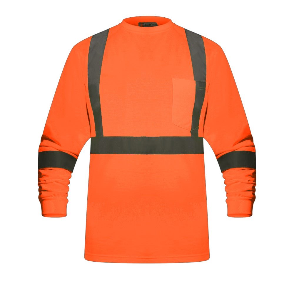 High Visibility Fluorescent Safety T-Shirt - Full Sleeve - 100% Polyester - Fire Protection Parts