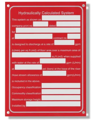 Hyd Cal Foil Sticker 5" X 7" Hydraulic Safety Sign by Fire Protection Products Inc