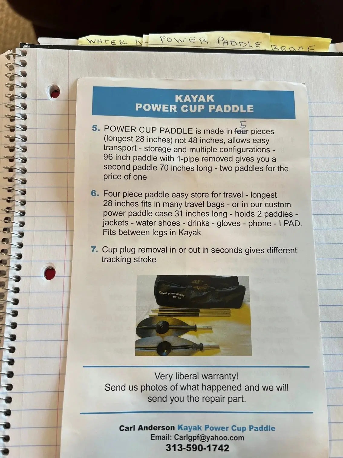 Kayak Power Cup Paddle by Fire Protection Parts