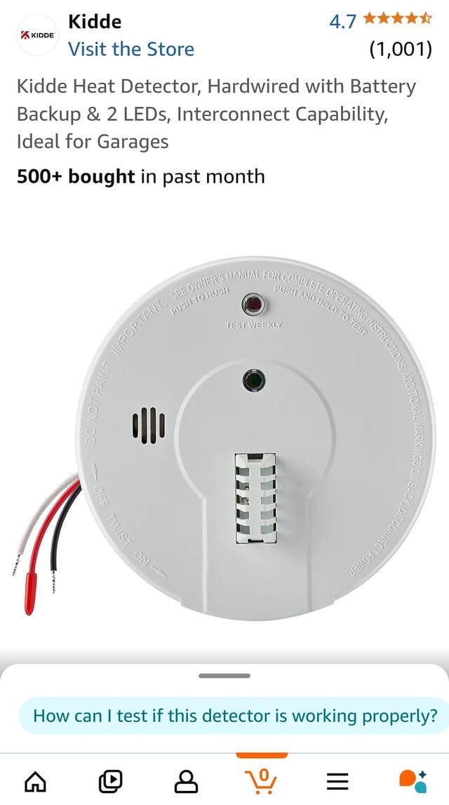 Kidde Heat Detector 135°F All - Weather Fire Safety Sensor - Fire Protection Parts