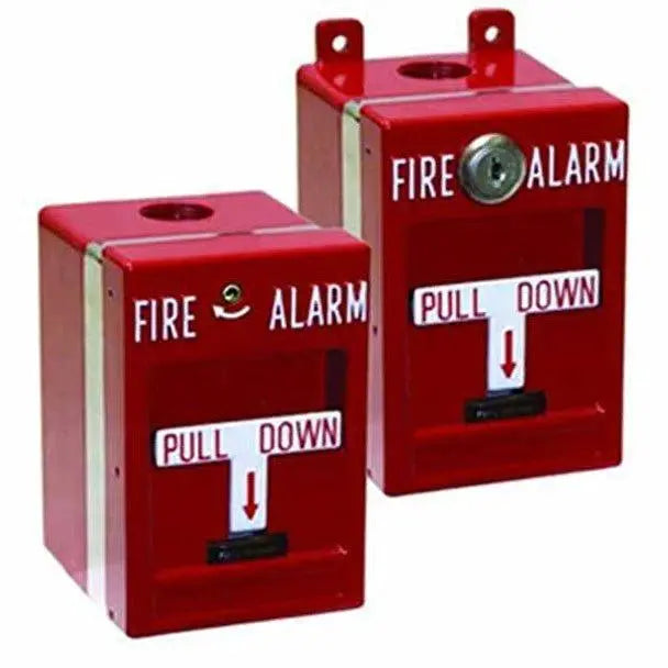 Manual pull station weatherproof Single-action SPST Cat 45 Key reset ...