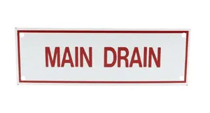 Main Drain Sign 6" X 2" Safety Label For Emergencies by Fire Protection Products Inc