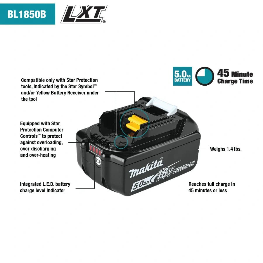 Makita BL1850B 18V LXT® Lithium‑Ion 5.0Ah Battery - Fire Protection Parts