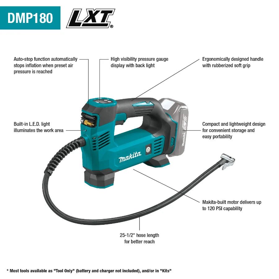 Makita DMP180ZX 18V LXT Lithium Ion Cordless Inflator - Fire Protection Parts