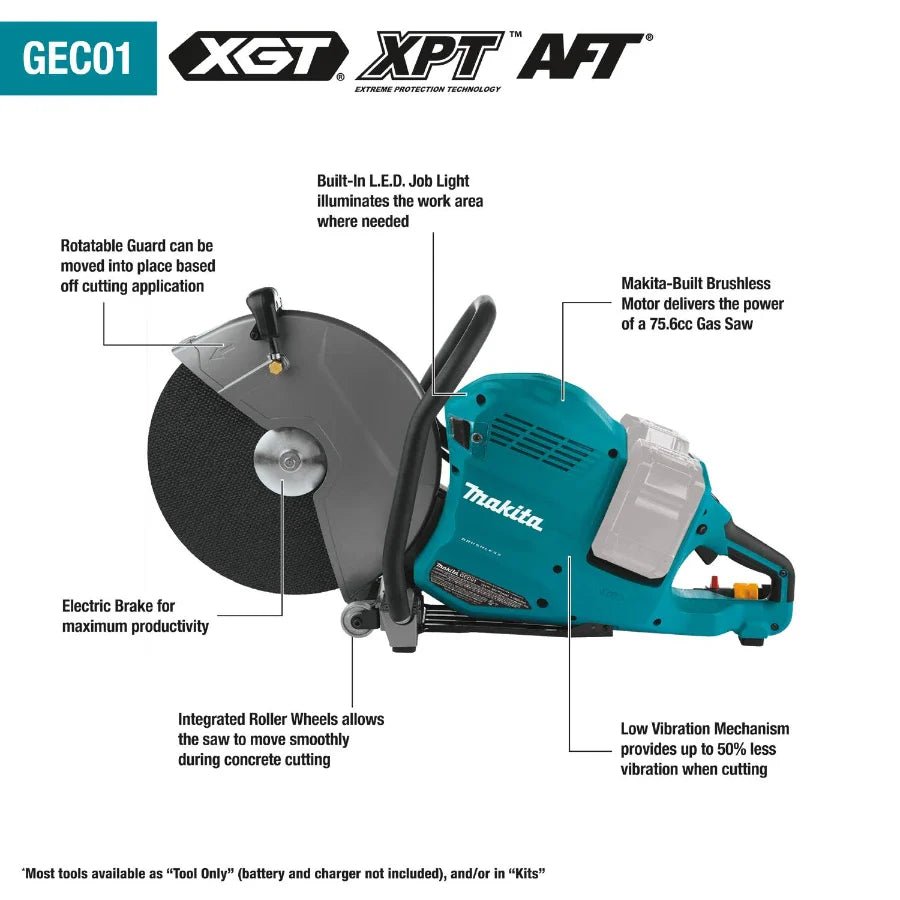 Makita GEC01PL 80V XGT Brushless 14" Power Cutter Kit - Fire Protection Parts