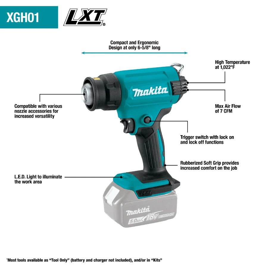 Makita XGH01ZK 18V LXT Lithium - Ion Cordless Heat Gun - Fire Protection Parts