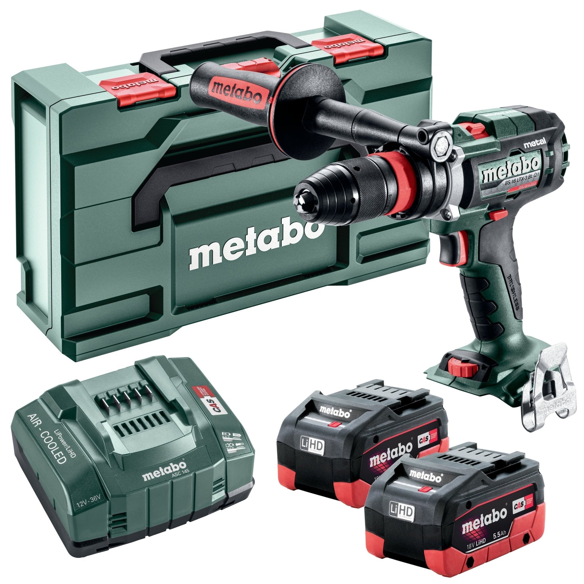 Metabo 603180620 Metabo BS 18 LTX - 3 BL Q I METAL 5.5 Kit MB 18V Brushless Cordless 3 - Speed Drill/Driver - Fire Protection Parts