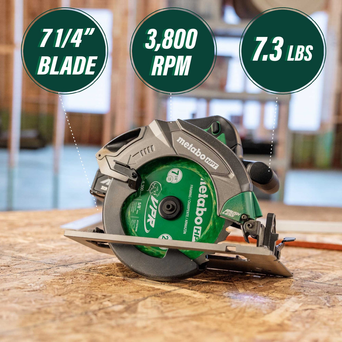 Metabo HPT C1807DAQ4M 18V MultiVolt 7 - 1/4 Inch Cordless Circular Saw - Fire Protection Parts