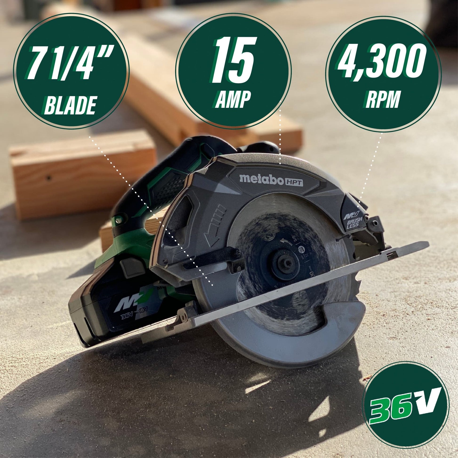 Metabo HPT C3607DAQ4M 36V MultiVolt Brushless 7 - 1/4 - in Circular Saw (Tool Body Only) - Fire Protection Parts