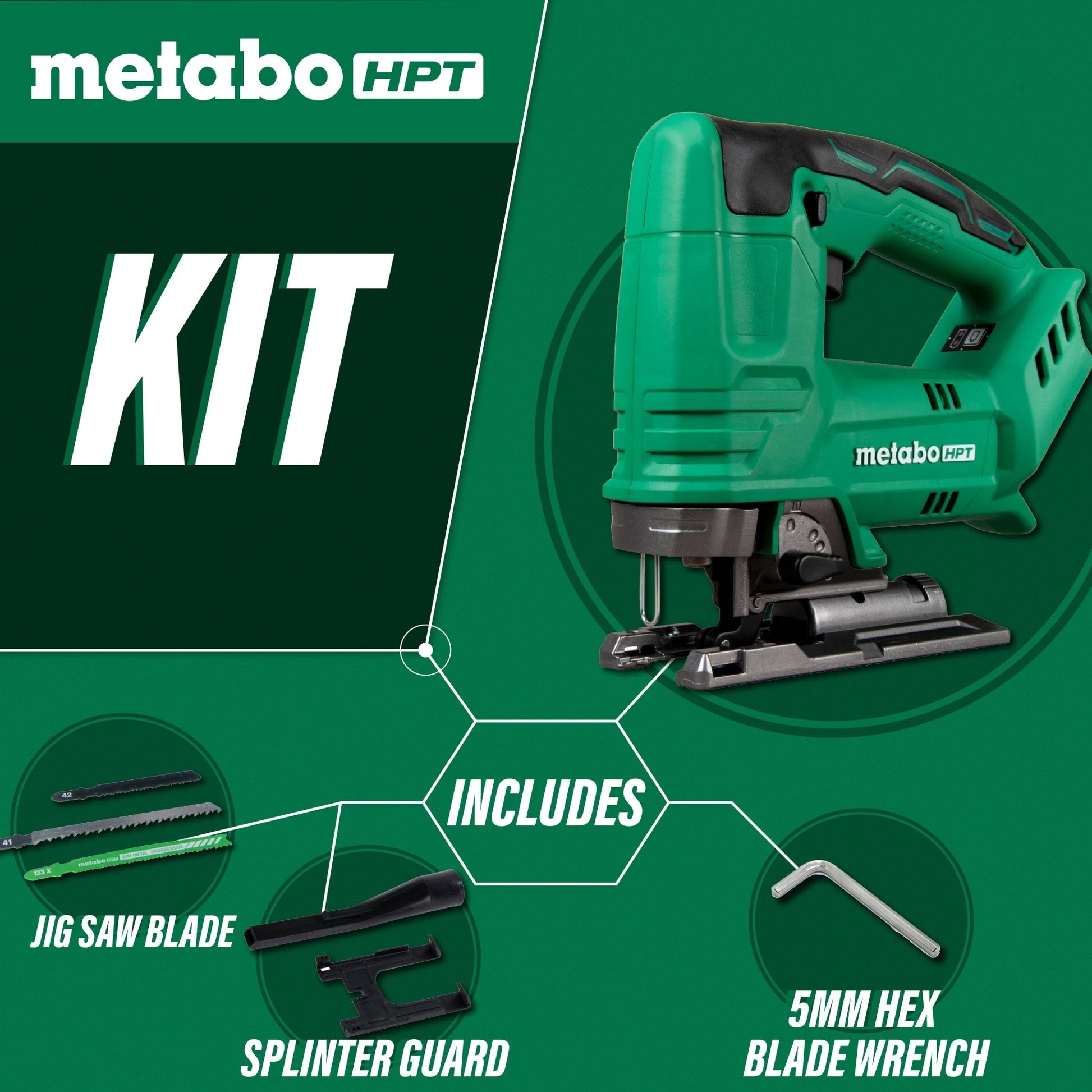 Metabo HPT CJ18DAQ4M 18V Cordless Jig Saw, Tool Only - Fire Protection Parts