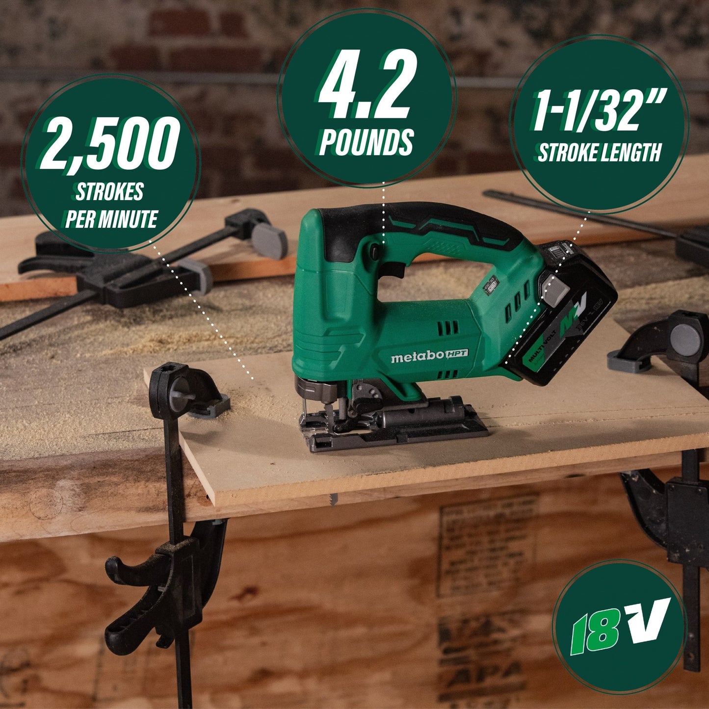 Metabo HPT CJ18DAQ4M 18V Cordless Jig Saw, Tool Only - Fire Protection Parts