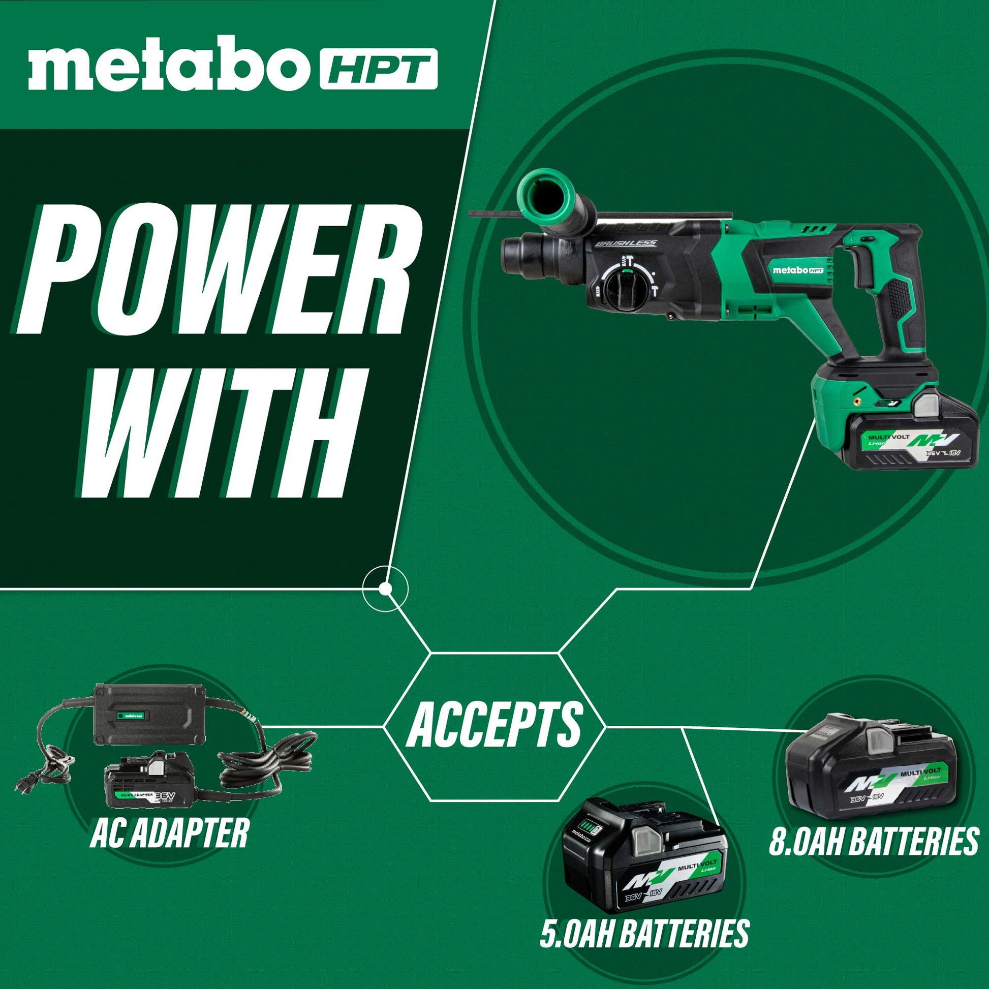 Metabo HPT DH3628DDM 36V MultiVolt Brushless SDS Plus 1 - 1/8" D - Handle Rotary Hammer - Fire Protection Parts