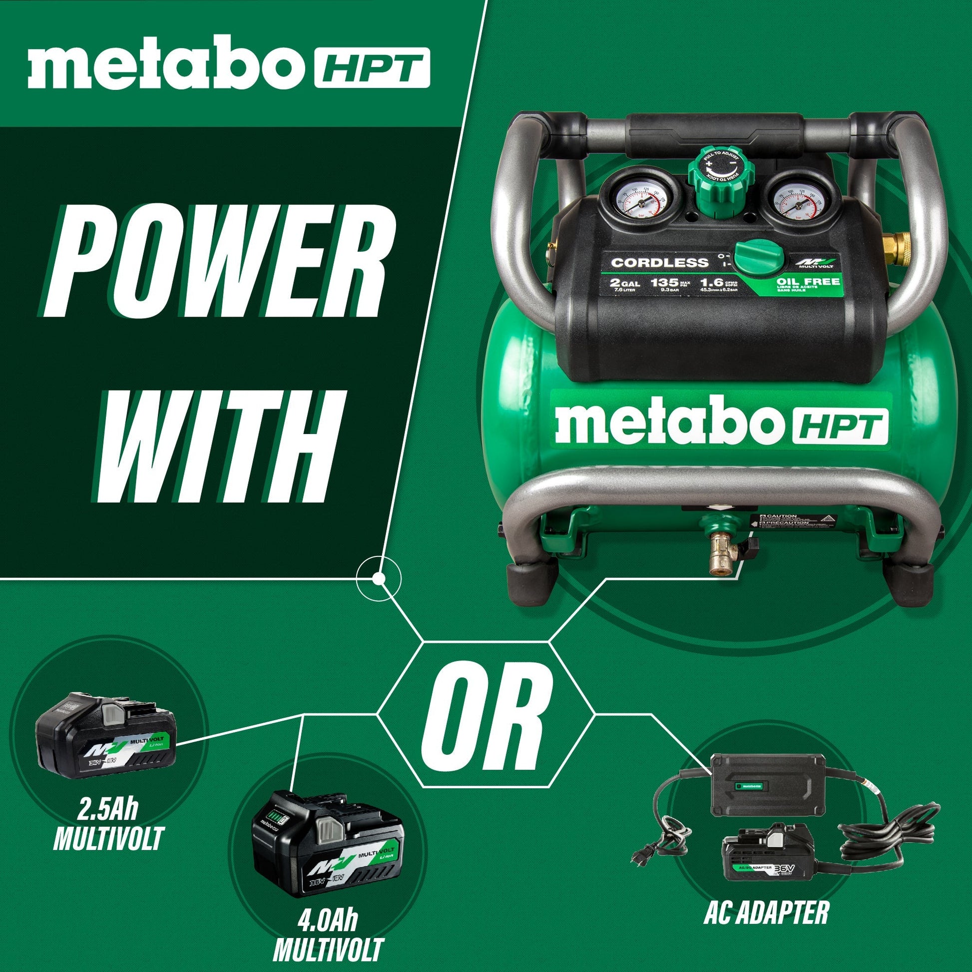Metabo HPT EC36DAQ4M 36V MultiVolt 2 Gallon Cordless Compressor - Fire Protection Parts