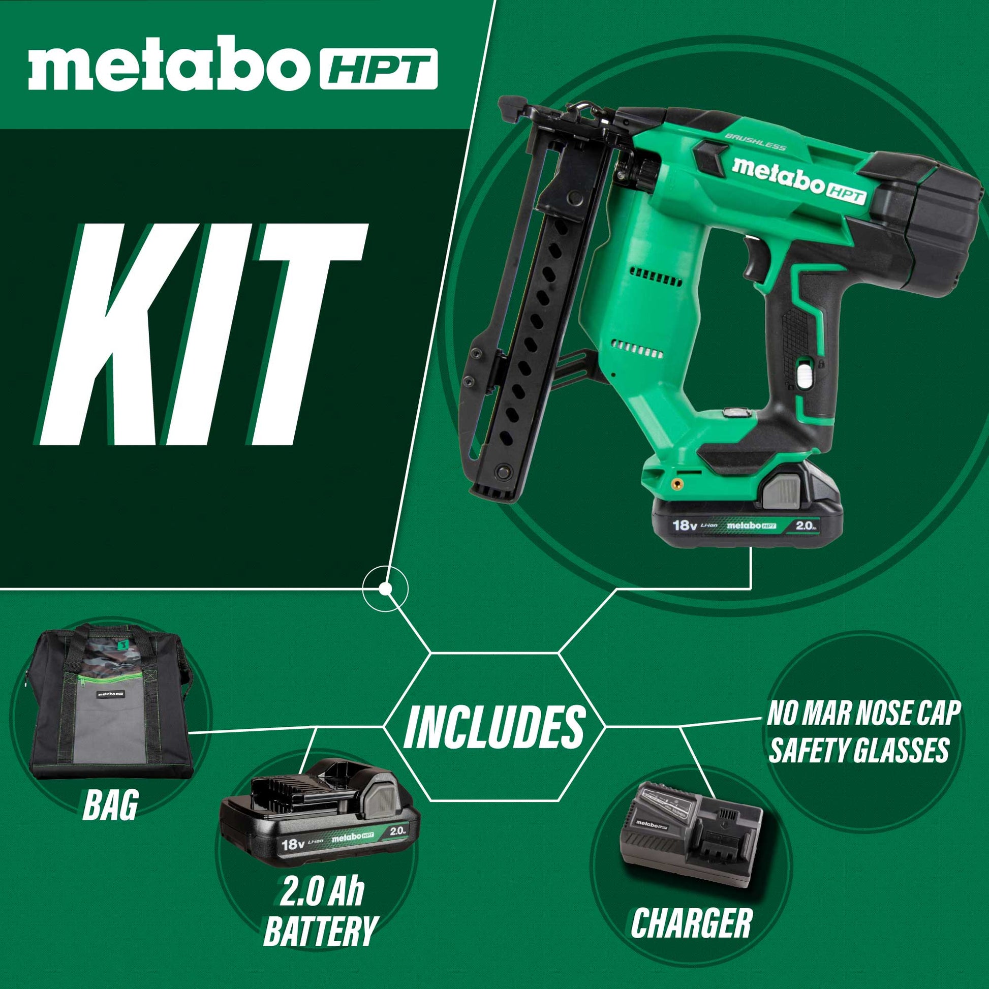 Metabo HPT N1804DAM 18V MultiVolt™ Brushless 18 - Gauge 1/4" Narrow Crown Stapler - Fire Protection Parts