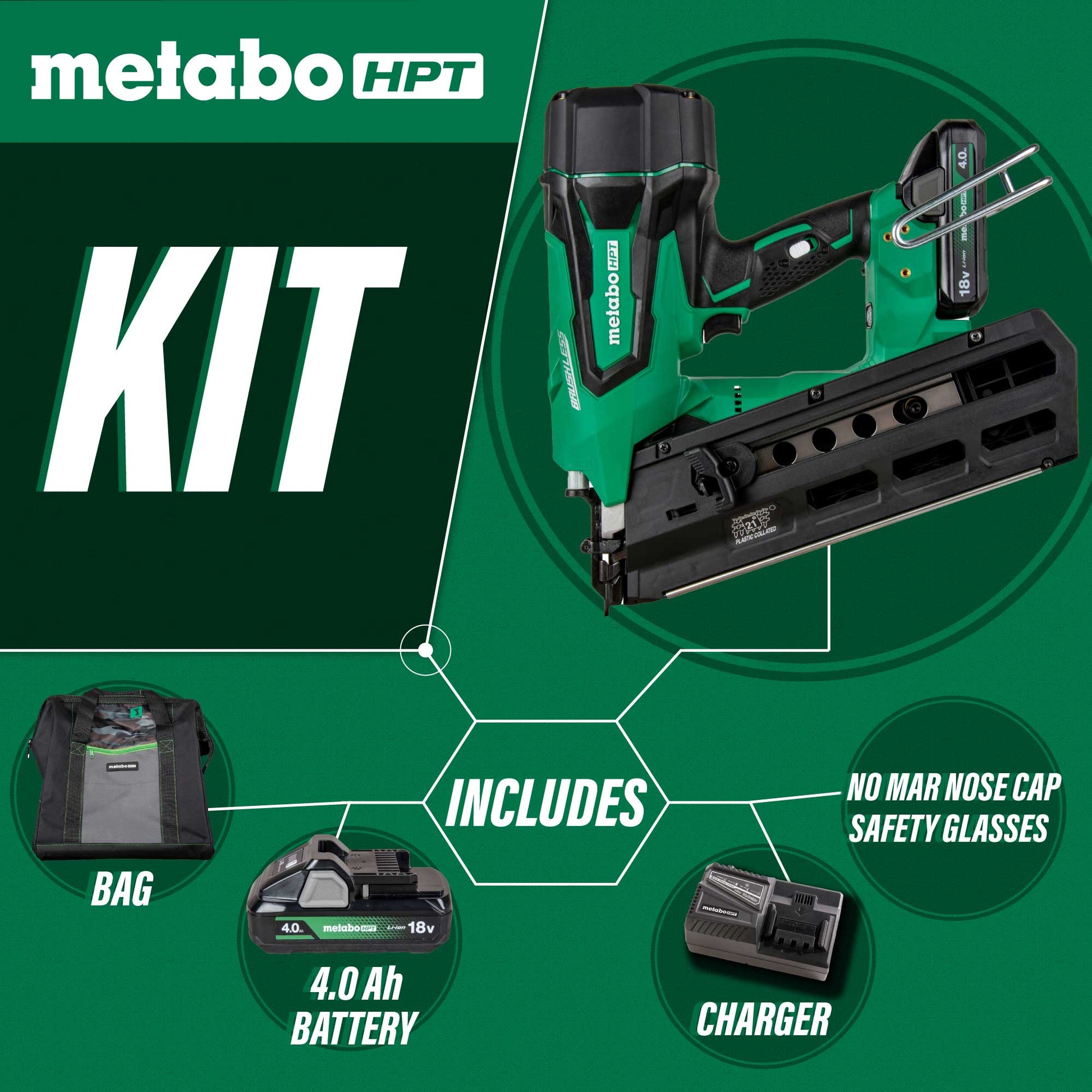 Metabo HPT NR1890DRSTM 18V MultiVolt™ Cordless 21 Degree 3 - 1/2" Plastic Strip Framing Nailer - Fire Protection Parts
