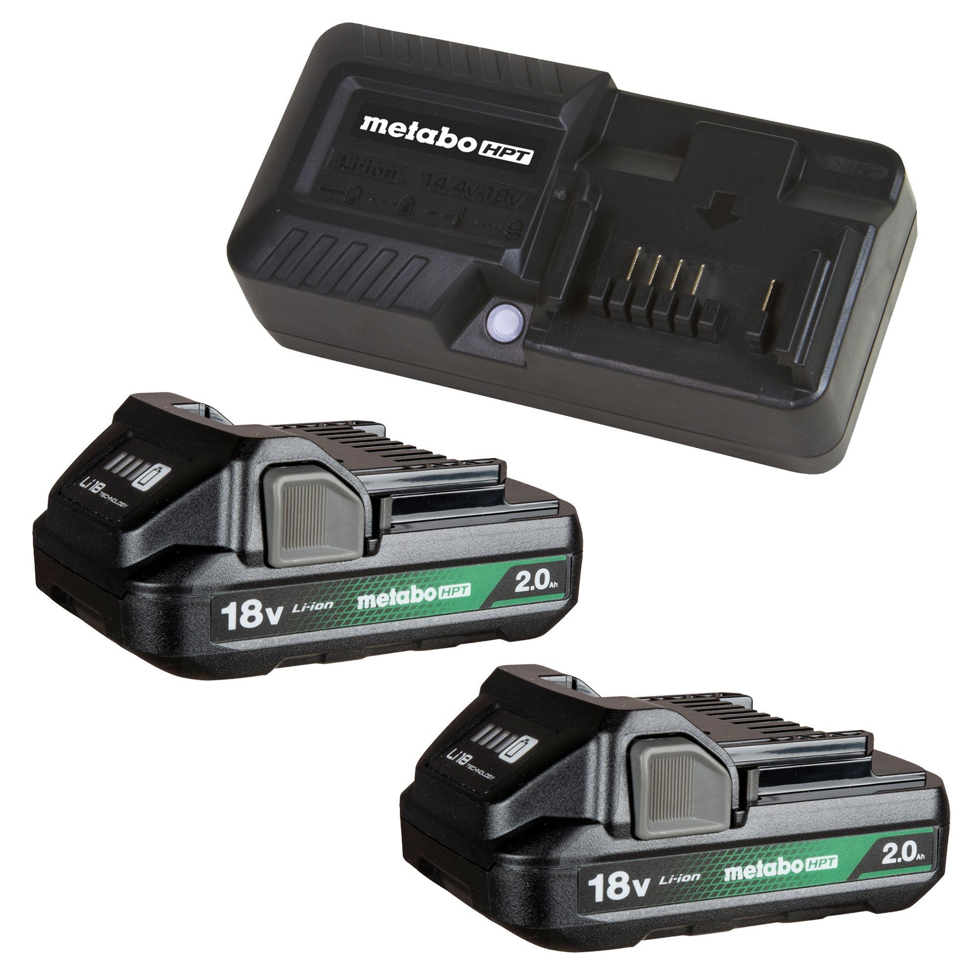 Metabo HPT UC18YKSLSM 18V Lithium Ion 2.0Ah Batteries w/Charge Indicators/Charge Kit - Fire Protection Parts