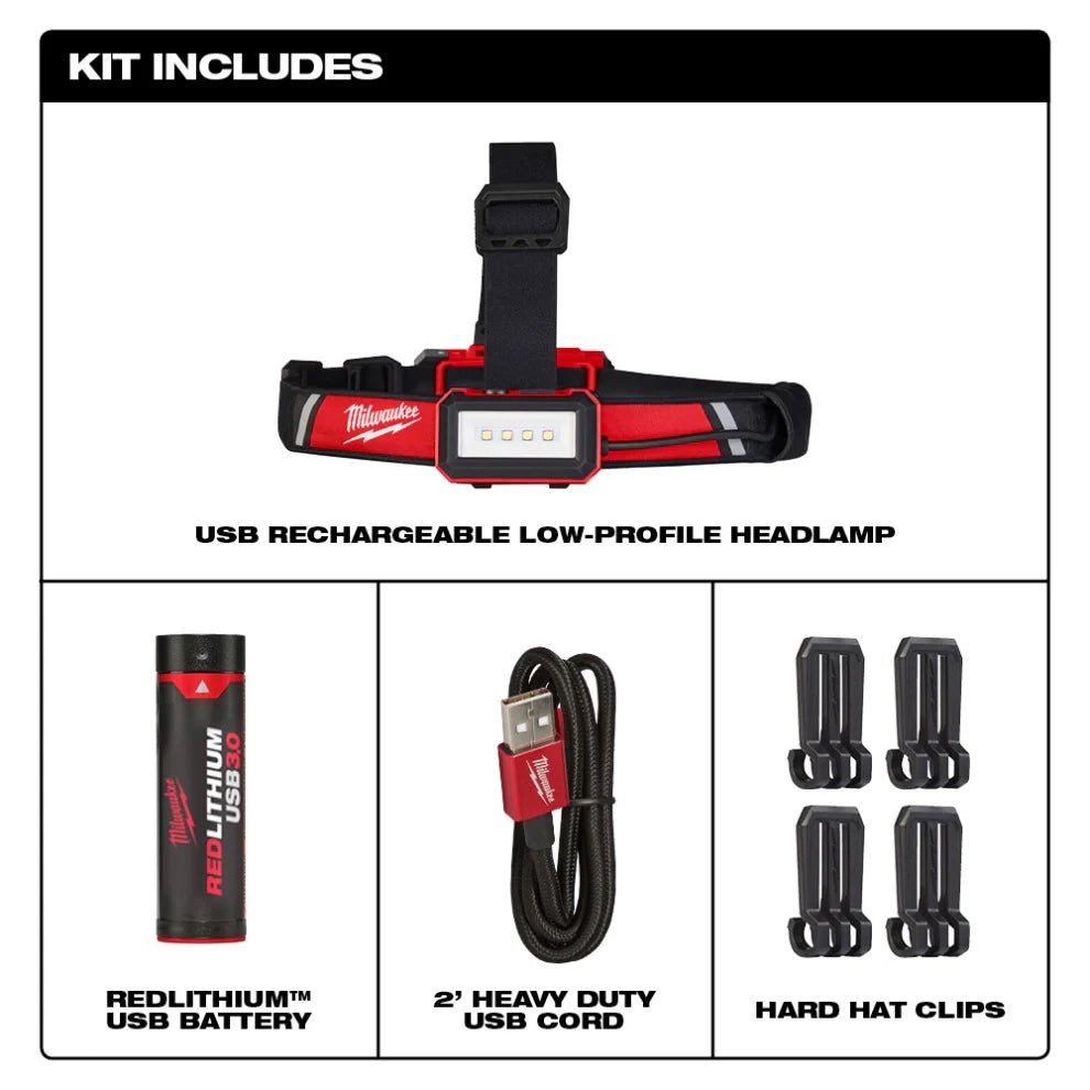 Milwaukee 2115 - 21 USB Rechargeable Low - Profile Headlamp - Fire Protection Parts