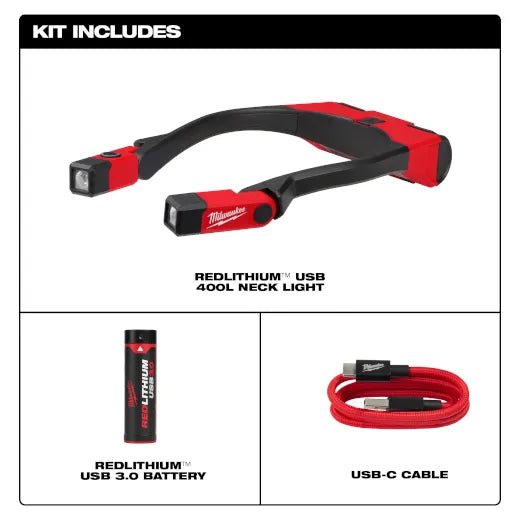 Milwaukee 2117 - 21 REDLITHIUM USB 400L Neck Light - Fire Protection Parts