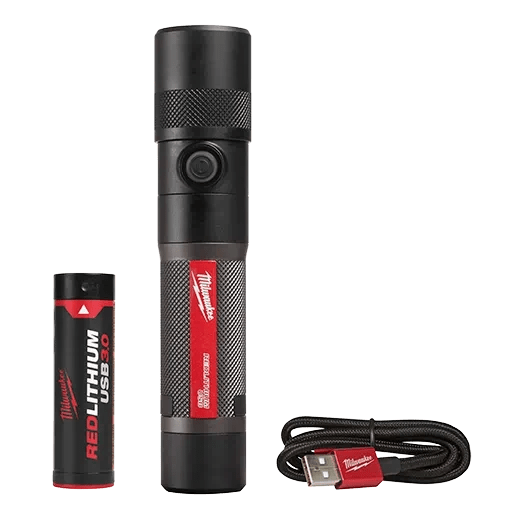 Milwaukee 2161 - 21 Redlithium™ USB 1100L Twist Focus Flashlight - Fire Protection Parts
