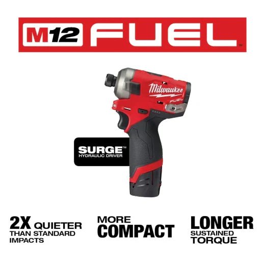 Milwaukee 2551 - 22 M12 FUEL™ SURGE™ 1/4" Hex Hydraulic Driver Kit - Fire Protection Parts
