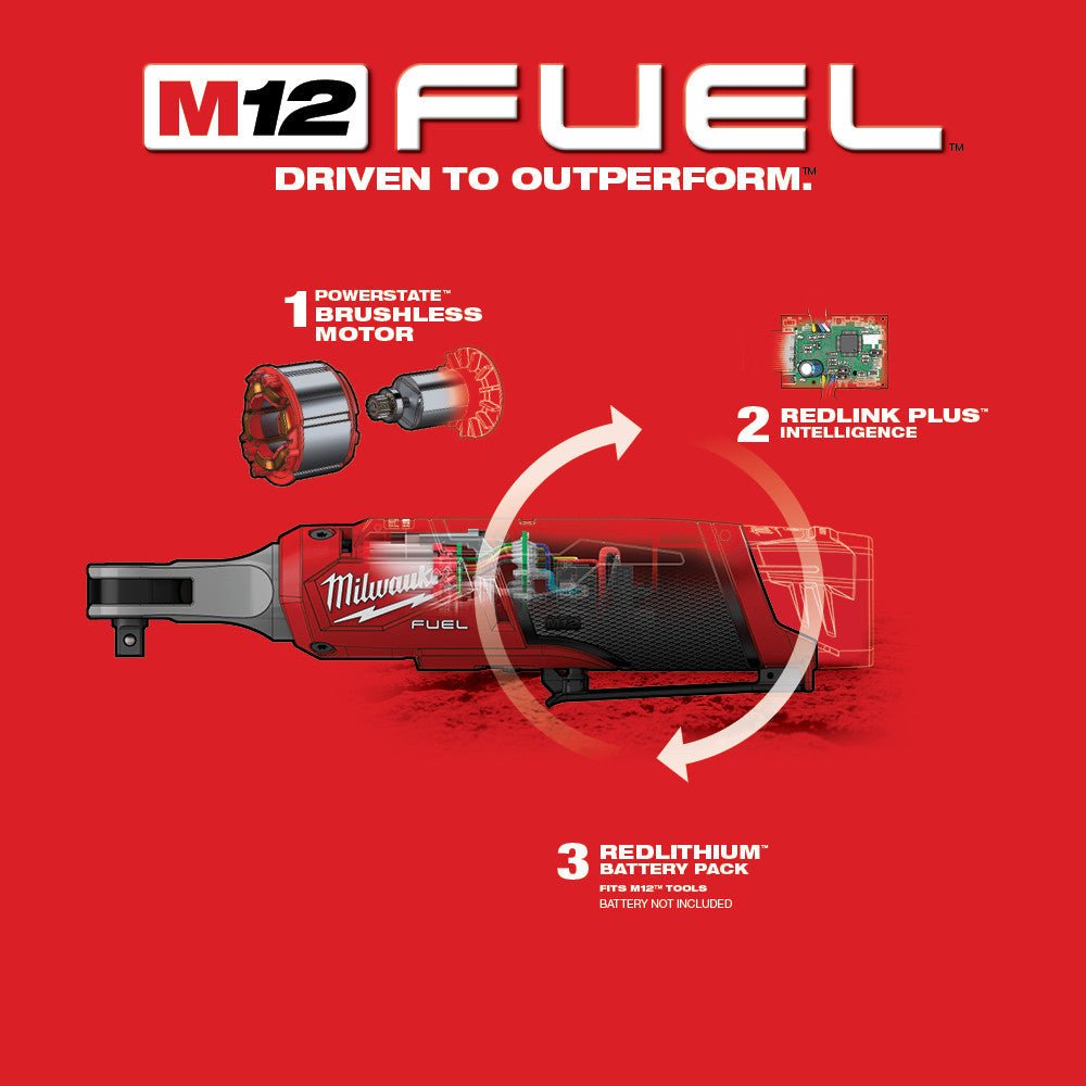 Milwaukee 2567 - 20 M12 FUEL™ 3/8" High Speed Ratchet (Tool Only) - Fire Protection Parts
