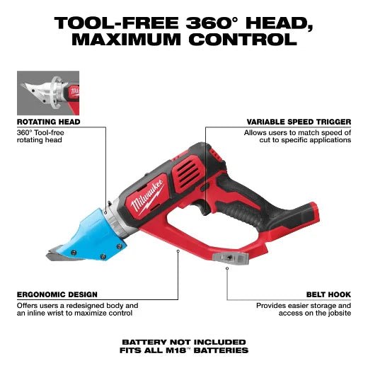 Milwaukee 2636 - 20 M18™ 14 Gauge Double Cut Shear (Tool Only) - Fire Protection Parts