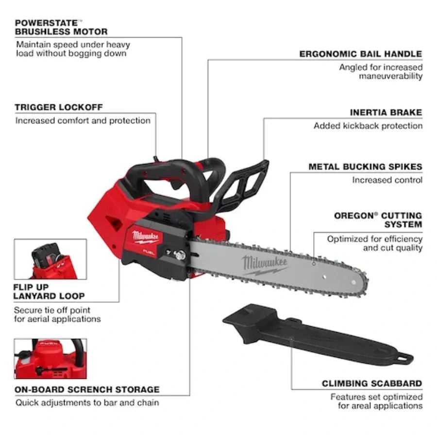 Milwaukee 2826 - 20T M18 FUEL 14" Top Handle Chainsaw (Tool - Only) - Fire Protection Parts
