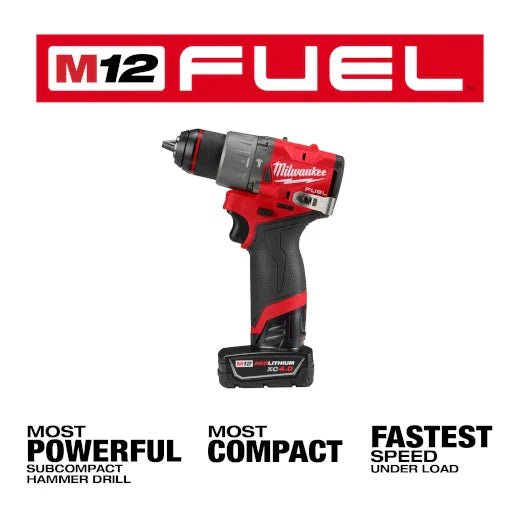 Milwaukee 3404 - 22 M12 FUEL™ 1/2" Hammer Drill/Driver Kit - Fire Protection Parts