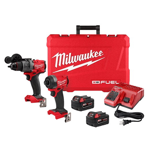 Milwaukee 3697 - 22 M18 FUEL™ 2 - Tool Combo Kit - Hammer Drill and Impact Driver With 2 Batteries and Charger - Fire Protection Parts