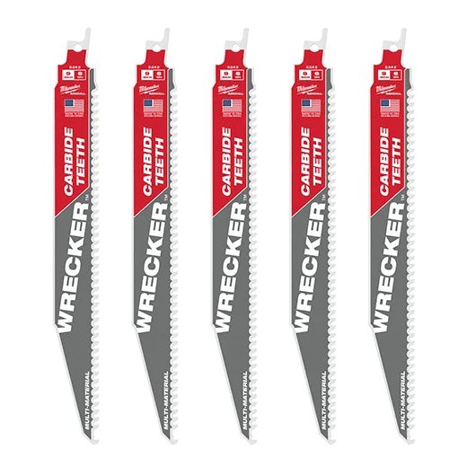 Milwaukee 48 - 00 - 5542 9" 6 TPI THE WRECKER™ with Carbide Teeth SAWZALL® Blade 5 PK - Fire Protection Parts